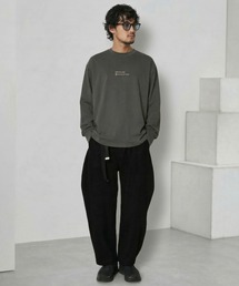 SUPERTHANKS（スーパーサンクス）の「フロント刺繍&バックスリット ロングTシャツ SBY Embroidery Refined L S T-shirt（Tシャツ/カットソー）」