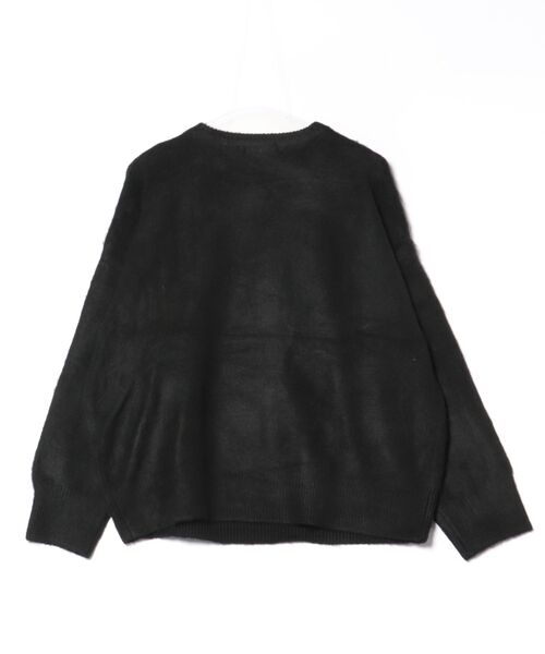 GORGE(ゴージ)の「《ふんわり起毛タッチ》レディース ロゴ ジャカードニット プルオーバー 秋冬(ニット/セーター・レディース・ブラック/オフホワイト/チャコール・F)」の4枚目の写真