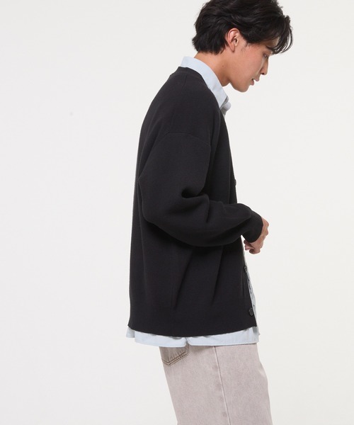 coca(coca)(コカ)の「ハイゲージニットカーディガン(カーディガン/ボレロ・メンズ・ブラック/グレー・L/M/XL)」の4枚目の写真