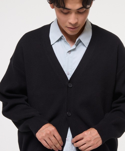 coca(coca)(コカ)の「ハイゲージニットカーディガン(カーディガン/ボレロ・メンズ・ブラック/グレー・L/M/XL)」の5枚目の写真