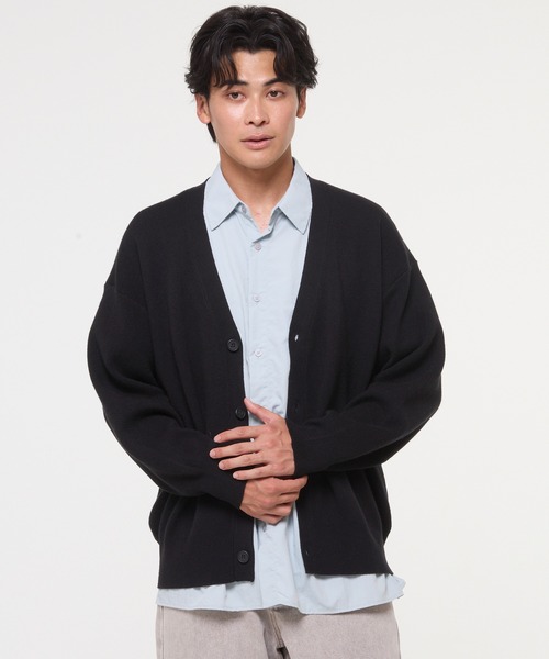 coca(coca)(コカ)の「ハイゲージニットカーディガン(カーディガン/ボレロ・メンズ・ブラック/グレー・L/M/XL)」の7枚目の写真