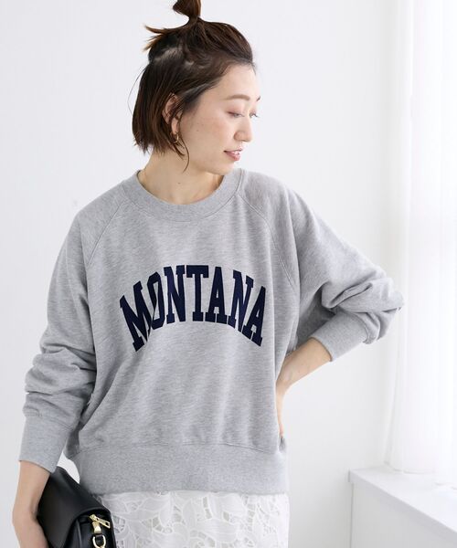 le.coeur blanc（ルクールブラン）の「《WEB限定アイテム》裏毛ロゴスウェットプルオーバー（スウェット・レディース・グレー/オートミール/ネイビー・38）」の2枚目の写真