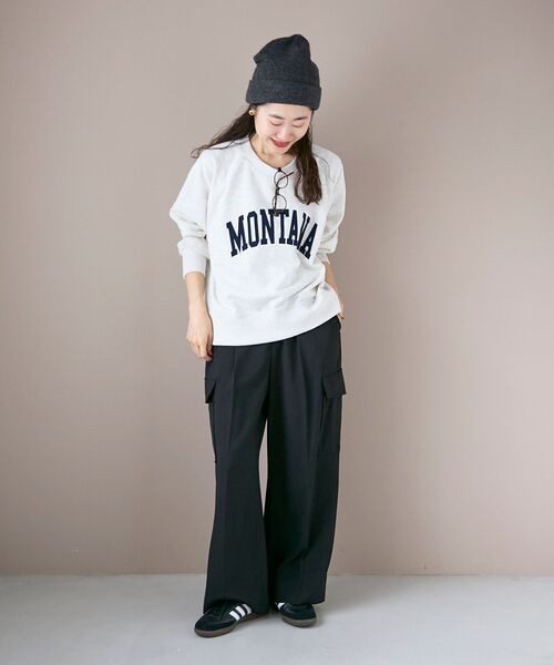 le.coeur blanc（ルクールブラン）の「《WEB限定アイテム》裏毛ロゴスウェットプルオーバー（スウェット・レディース・グレー/オートミール/ネイビー・38）」の8枚目の写真