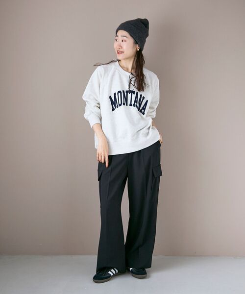 le.coeur blanc（ルクールブラン）の「《WEB限定アイテム》裏毛ロゴスウェットプルオーバー（スウェット・レディース・グレー/オートミール/ネイビー・38）」の9枚目の写真