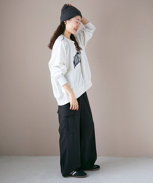 le.coeur blanc（ルクールブラン）の「《WEB限定アイテム》裏毛ロゴスウェットプルオーバー（スウェット・レディース・グレー/オートミール/ネイビー・38）」の10枚目の写真