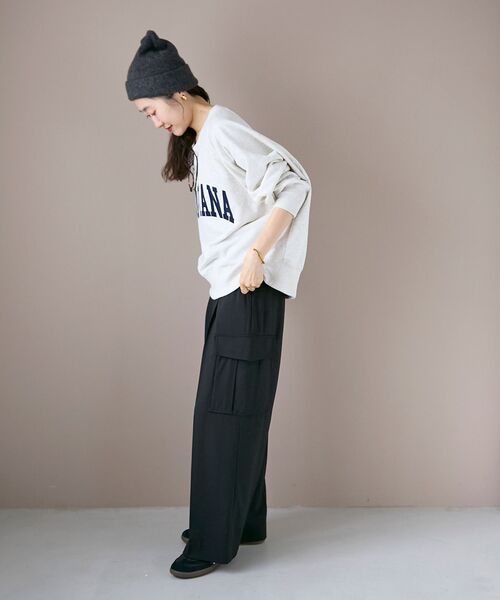 le.coeur blanc（ルクールブラン）の「《WEB限定アイテム》裏毛ロゴスウェットプルオーバー（スウェット・レディース・グレー/オートミール/ネイビー・38）」の12枚目の写真