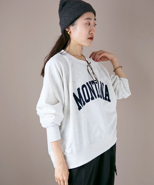 le.coeur blanc（ルクールブラン）の「《WEB限定アイテム》裏毛ロゴスウェットプルオーバー（スウェット・レディース・グレー/オートミール/ネイビー・38）」の13枚目の写真