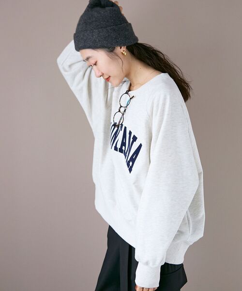 le.coeur blanc（ルクールブラン）の「《WEB限定アイテム》裏毛ロゴスウェットプルオーバー（スウェット・レディース・グレー/オートミール/ネイビー・38）」の16枚目の写真