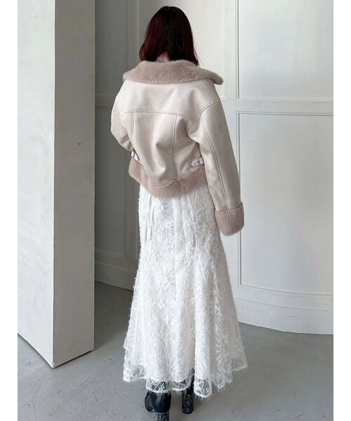 MERCURYDUO（マーキュリーデュオ）の「シャギーエンブロイダリースカート（スカート・レディース・オフホワイト/ベビーピンク/ブラウン・SMALL/MEDIUM）」の16枚目の写真