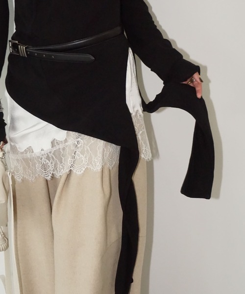 chuclla（チュクラ）の「アシンメトリーデザイントップス chw25a108（Tシャツ/カットソー・レディース・ブラック/オフホワイト・FREE）」の15枚目の写真