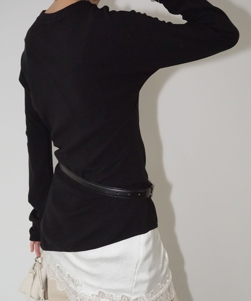 chuclla（チュクラ）の「アシンメトリーデザイントップス chw25a108（Tシャツ/カットソー・レディース・ブラック/オフホワイト・FREE）」の17枚目の写真