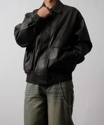 NYLAUS（ナイラス）の「【Nylaus】オーバーサイズPUレザーA-2型フライトジャケット レザーブルゾン レザージャケット（ブルゾン）」