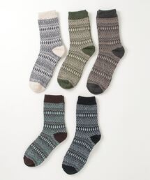 ARCADE（アーケード）の「冬柄 靴下5足セット ロークルー カジュアル ニットソックス（ソックス/靴下）」