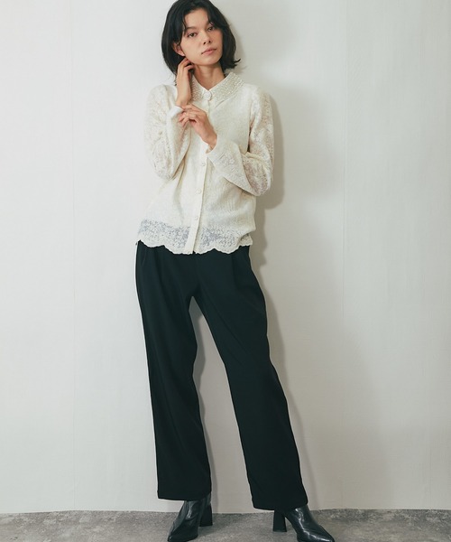 襟ビジュー付きブラウス（シャツ/ブラウス）｜SMILE ORCHID（スマイル