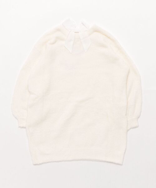 PINKHUNT(ピンクハント)の「PINKHUNT シャギーニットワンピース 1075K(ワンピース・キッズ・ベビーピンク/オフホワイト・120cm/130cm/140cm/150cm/160cm)」の3枚目の写真