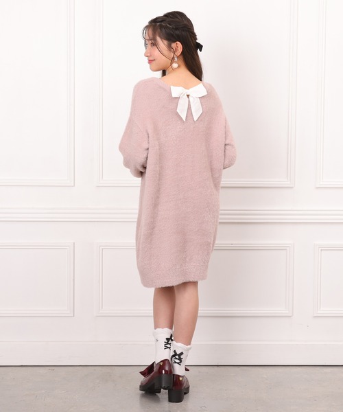 PINKHUNT(ピンクハント)の「PINKHUNT シャギーニットワンピース 1075K(ワンピース・キッズ・ベビーピンク/オフホワイト・120cm/130cm/140cm/150cm/160cm)」の5枚目の写真