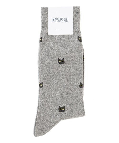 MACKINTOSH PHILOSOPHY（ﾏｯｷﾝﾄｯｼｭ ﾌｨﾛｿﾌｨｰ）の「キャット カジュアルソックス（ソックス/靴下・メンズ・ブラック/グレー系その他/ダークネイビー・FREE）」の9枚目の写真