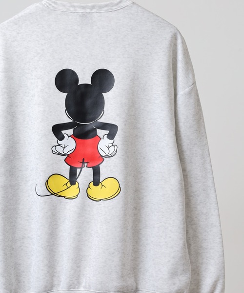 FUNALIVE（ファンアライブ）の「MICKEYMOUSE 裏起毛 オーバーサイズトレーナー（スウェット・メンズ・ダークグリーン系1/ベージュ系1/ネイビー系1/ホワイト系1/グレー系2/グレー系1/チャコール/グレイッシュベージュ/ヘザーチャコール/チャコールグレー/キャメル/杢グレー/ダークグリーン/ネイビー/チャコールアッシュ/オートミール・XL/L/M）」の3枚目の写真