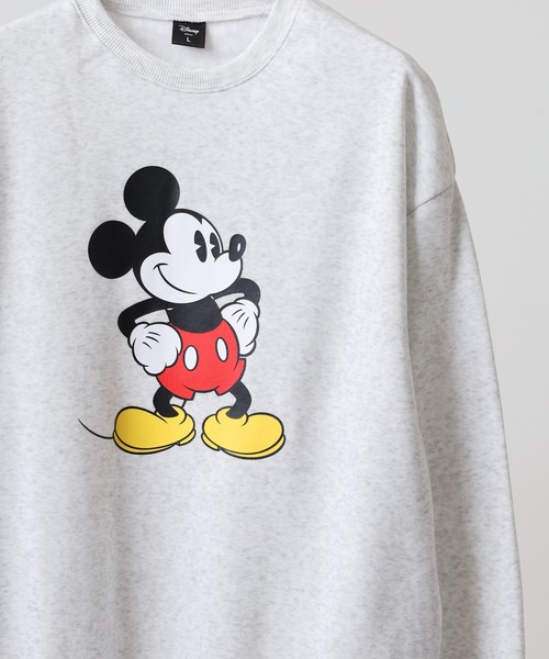 FUNALIVE（ファンアライブ）の「MICKEYMOUSE 裏起毛 オーバーサイズトレーナー（スウェット・メンズ・ダークグリーン系1/ベージュ系1/ネイビー系1/ホワイト系1/グレー系2/グレー系1/チャコール/グレイッシュベージュ/ヘザーチャコール/チャコールグレー/キャメル/杢グレー/ダークグリーン/ネイビー/チャコールアッシュ/オートミール・XL/L/M）」の9枚目の写真