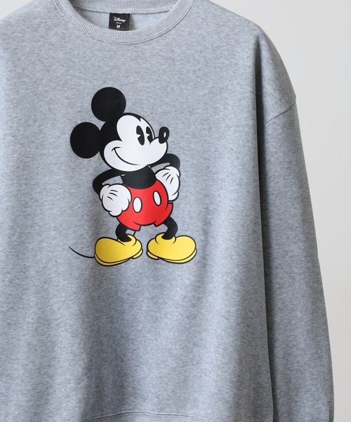 FUNALIVE（ファンアライブ）の「MICKEYMOUSE 裏起毛 オーバーサイズトレーナー（スウェット・メンズ・ダークグリーン系1/ベージュ系1/ネイビー系1/ホワイト系1/グレー系2/グレー系1/チャコール/グレイッシュベージュ/ヘザーチャコール/チャコールグレー/キャメル/杢グレー/ダークグリーン/ネイビー/チャコールアッシュ/オートミール・XL/L/M）」の6枚目の写真