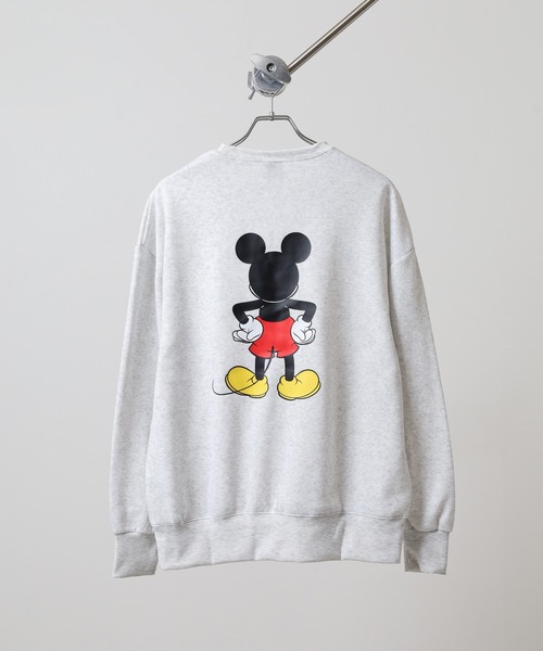 FUNALIVE（ファンアライブ）の「MICKEYMOUSE 裏起毛 オーバーサイズトレーナー（スウェット・メンズ・ダークグリーン系1/ベージュ系1/ネイビー系1/ホワイト系1/グレー系2/グレー系1/チャコール/グレイッシュベージュ/ヘザーチャコール/チャコールグレー/キャメル/杢グレー/ダークグリーン/ネイビー/チャコールアッシュ/オートミール・XL/L/M）」の18枚目の写真