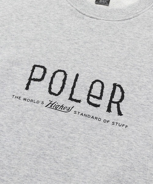 POLeR（ポーラー）の「POLER FURRY FONT CREW（スウェット・メンズ・グレー/ブラック・M/L/XL）」の3枚目の写真