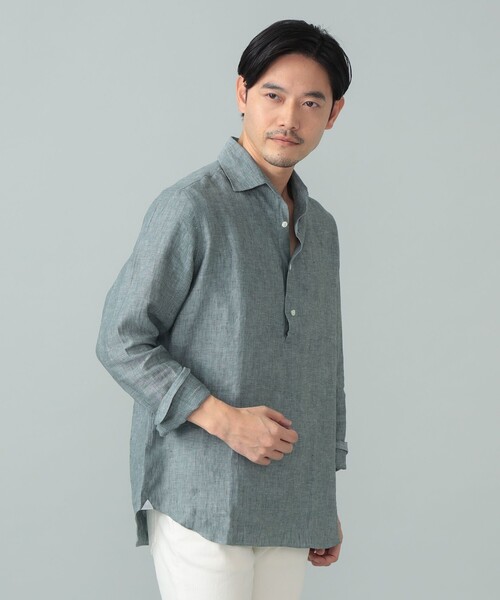 BEAMS F(ビームスエフ)の「Maria Santangelo / POLO JP リネン プルオーバー シャツ(シャツ/ブラウス・メンズ・グレー/ホワイト/ケリーグリーン/ネイビー・XS/M/L/S)」の5枚目の写真