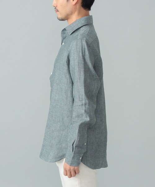 BEAMS F(ビームスエフ)の「Maria Santangelo / POLO JP リネン プルオーバー シャツ(シャツ/ブラウス・メンズ・グレー/ホワイト/ケリーグリーン/ネイビー・XS/M/L/S)」の10枚目の写真