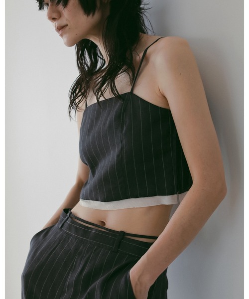 anuke(アンヌーク)の「Linen Compact Camisole(キャミソール・レディース・ネイビー/ブラウン・FREE)」の10枚目の写真