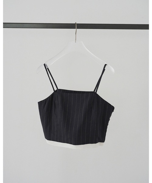 anuke(アンヌーク)の「Linen Compact Camisole(キャミソール・レディース・ネイビー/ブラウン・FREE)」の3枚目の写真