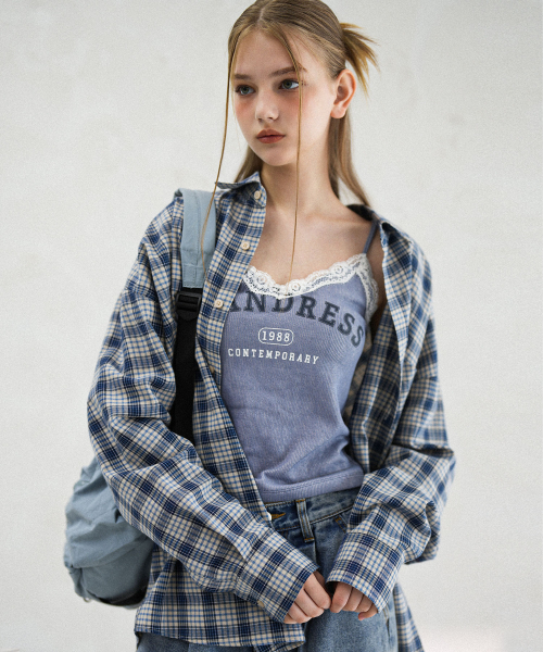AVANDRESS(アバンドレス )の「Alton Overfit Check Shirt RED(シャツ/ブラウス・レディース・レッド・LARGE/MEDIUM/X-LARGE)」の2枚目の写真