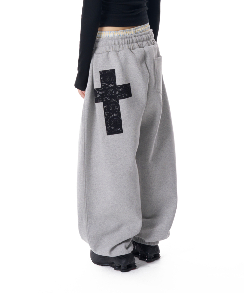 セール】Laced CROS2 Patch Sweatpants (Gray)（スウェットパンツ