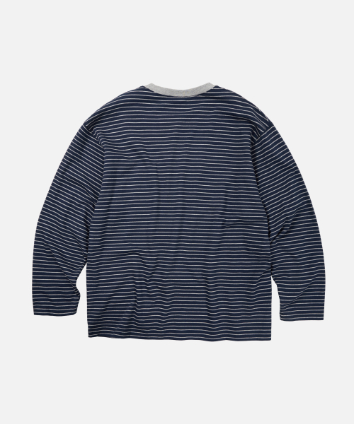 FRIZMWORKS(フリズムワークス)の「STRIPE OVERSIZED RELAX TEE 003 _ NAVY(Tシャツ/カットソー・メンズ・その他・LARGE/SMALL/MEDIUM/X-LARGE)」の3枚目の写真