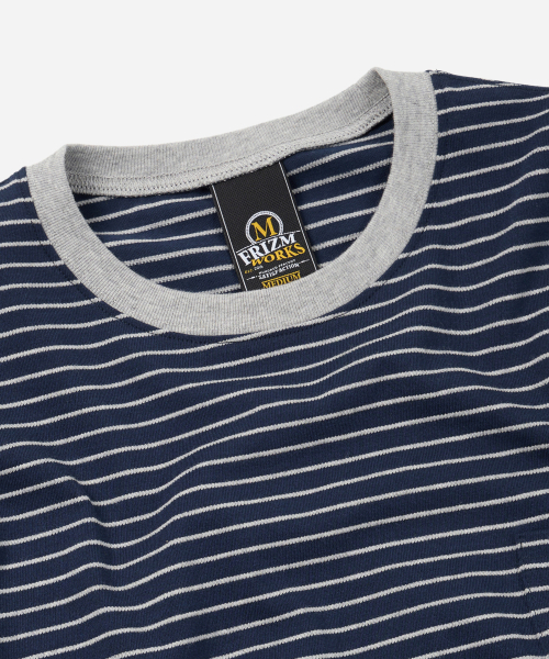 FRIZMWORKS(フリズムワークス)の「STRIPE OVERSIZED RELAX TEE 003 _ NAVY(Tシャツ/カットソー・メンズ・その他・LARGE/SMALL/MEDIUM/X-LARGE)」の4枚目の写真