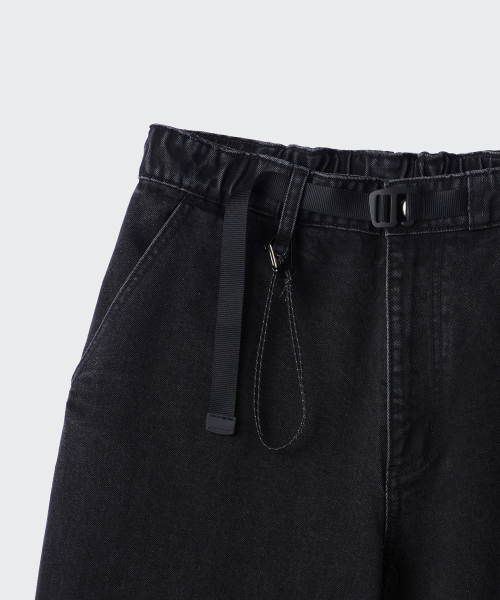 MUSINSA STANDARD（ムシンサスタンダード）の「[シティレジャー] ベルト付きデニムパラシュートパンツ [ウォッシュドブラック]（デニムパンツ・メンズ・その他・31/33/26/27/28/29/38/42/36/34/32/30/40）」の5枚目の写真
