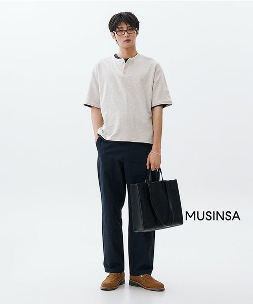 MUSINSA STANDARD（ムシンサスタンダード）の「コットンヘリンボーンテーパードパンツ[ネイビー]（その他パンツ・メンズ・その他・31/33/26/27/28/29/40/42/36/34/32/30）」の7枚目の写真