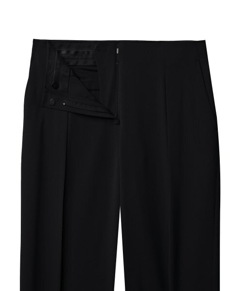 MUSINSA STANDARD WOMAN（ムシンサスタンダードウーマン）の「ウーマンズウエストバンドレスレスリバースジョールージュテーパードスラックス[ブラック]（スラックス・レディース・その他・31/26）」の4枚目の写真