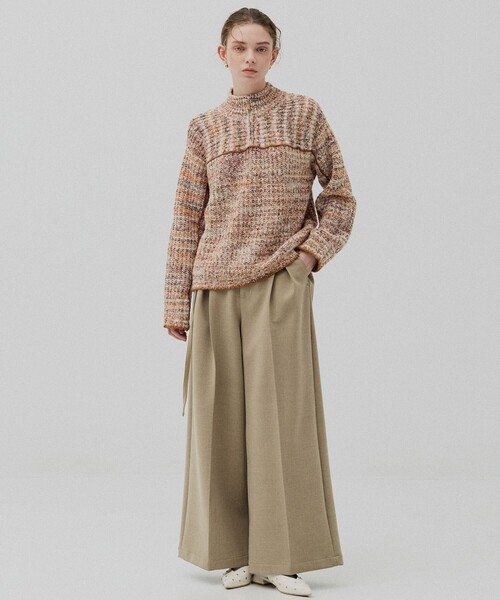 PUBLIC TOKYO（パブリックトウキョウ）の「ミックスカラーハーフZIPニット（ニット/セーター・レディース・ピンク/ブラック・FREE）」の4枚目の写真