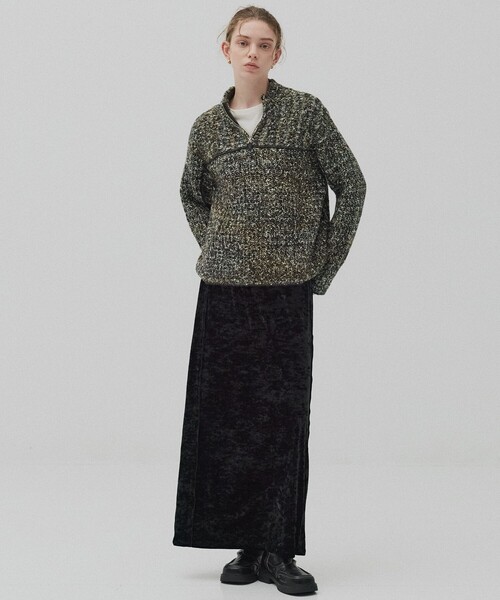 PUBLIC TOKYO（パブリックトウキョウ）の「ミックスカラーハーフZIPニット（ニット/セーター・レディース・ピンク/ブラック・FREE）」の6枚目の写真