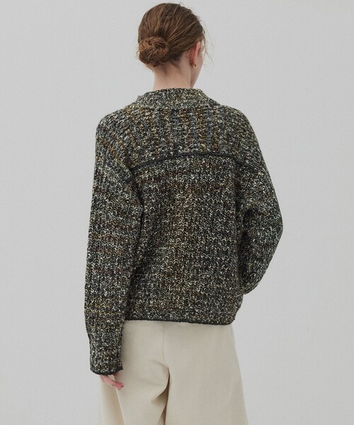 PUBLIC TOKYO（パブリックトウキョウ）の「ミックスカラーハーフZIPニット（ニット/セーター・レディース・ピンク/ブラック・FREE）」の15枚目の写真