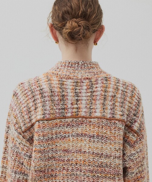 PUBLIC TOKYO（パブリックトウキョウ）の「ミックスカラーハーフZIPニット（ニット/セーター・レディース・ピンク/ブラック・FREE）」の18枚目の写真