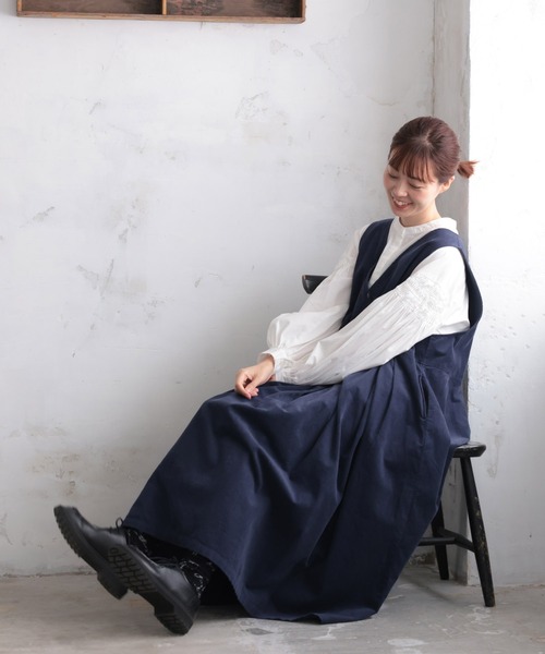 soulberry（ソウルベリー）の「真夜中のワンピース（ジャンパースカート・レディース・ネイビー・5L/4L/3L/LL/L/M）」の4枚目の写真