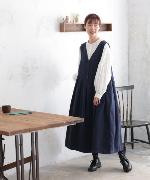 soulberry（ソウルベリー）の「真夜中のワンピース（ジャンパースカート・レディース・ネイビー・5L/4L/3L/LL/L/M）」の7枚目の写真