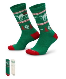 NIKE（ナイキ）の「NIKE Everyday Plus Cushioned Winter Wonderland Crew Socks (2 Pairs)（ナイキ エブリデイ プラス クッションド ウィンター ワンダーランド クルー ソックス (2足)）（ソックス/靴下）」