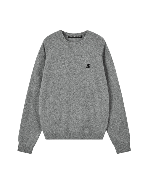 LOGO CREW NECK SWEATER - серый