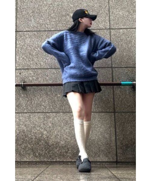 NODU（ノードユー）の「ブラシジャカードニット[ブルー]（ニット/セーター・レディース・その他・LARGE/MEDIUM）」の7枚目の写真