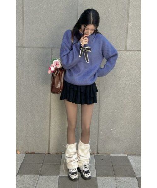 NODU（ノードユー）の「ブラシジャカードニット[ブルー]（ニット/セーター・レディース・その他・LARGE/MEDIUM）」の10枚目の写真