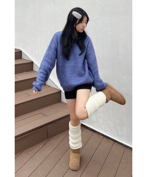 NODU（ノードユー）の「ブラシジャカードニット[ブルー]（ニット/セーター・レディース・その他・LARGE/MEDIUM）」の12枚目の写真