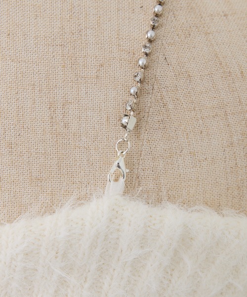 one after another NICE CLAUP（ワンアフターアナザーナイスクラップ）の「【Holiday collection】フェザーオフショルニット（ニット/セーター・レディース・ホワイト/ブラック/ブラウン/サックスブルー・FREE）」の12枚目の写真