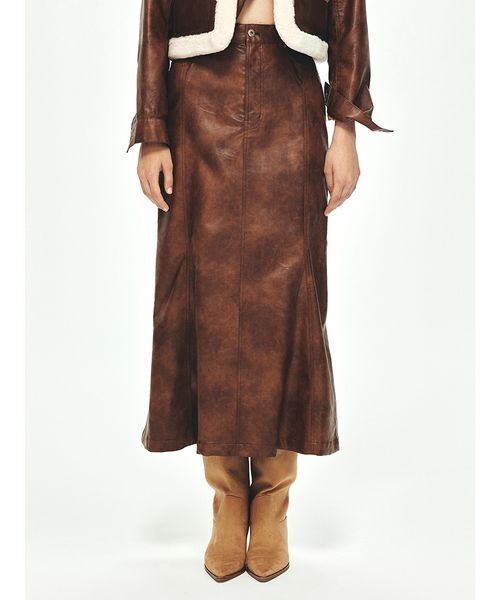 FURFUR(ファーファー)の「マルチマテリアルマーメイドスカート(スカート・レディース・サックスブルー/ブラック/ブラウン・F)」の4枚目の写真